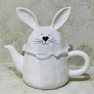 White Bunny Teapot